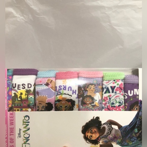 14pk Disney’s Encanto 100% cotton 7 days of the week little girl’s briefs size 4 - Picture 3 of 6